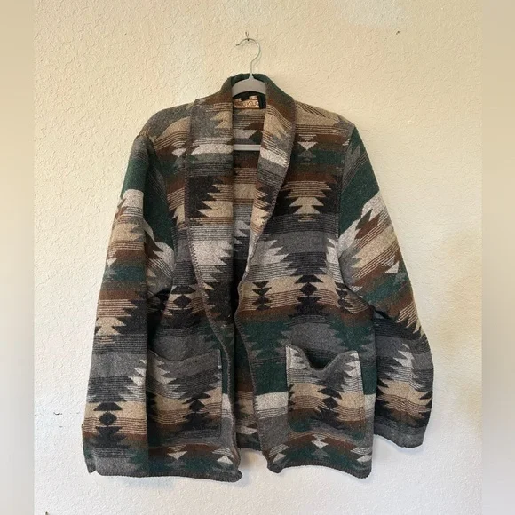 Vintage Karen Kane Wool Blend Blanket Style Jacket, Southwestern, Tribal design - Picture 1 of 8